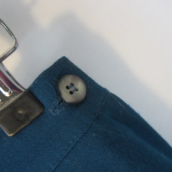 Vtg Significance Women XS Teal Blue 100% Wool Pleated Midi Skirt USA Waist 26" - Picture 7 of 8